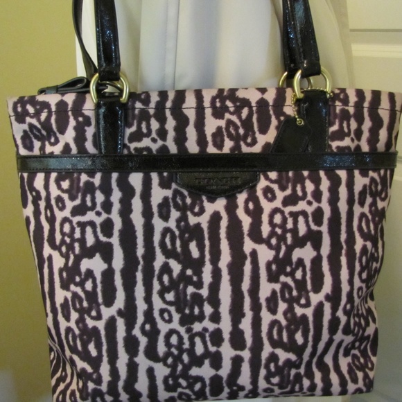 COACH OCELOT LEOPARD ANIMAL PRINT TOTE F31901 - Picture 1 of 8